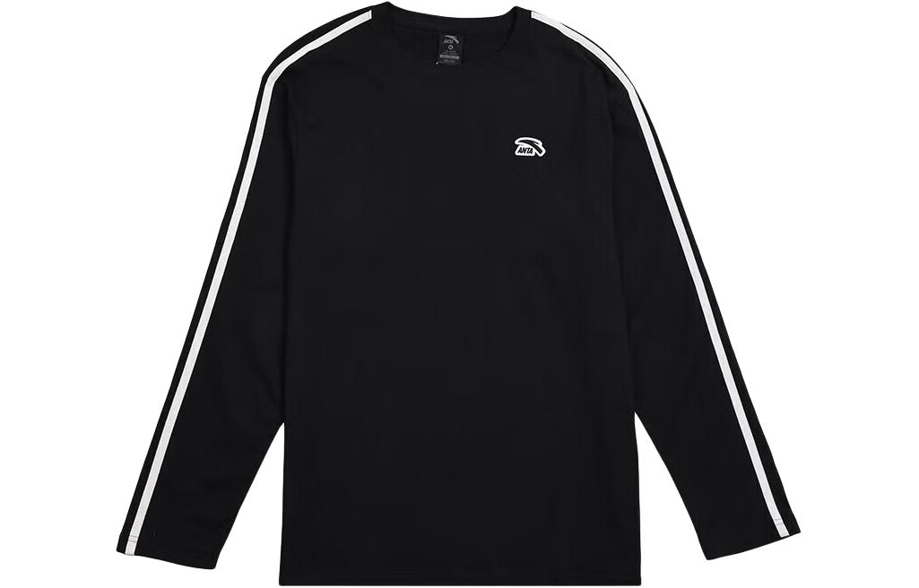 Anta Colorblock Crewneck Pullover Thermal Sports Sweatshirt Black - 952418402-2