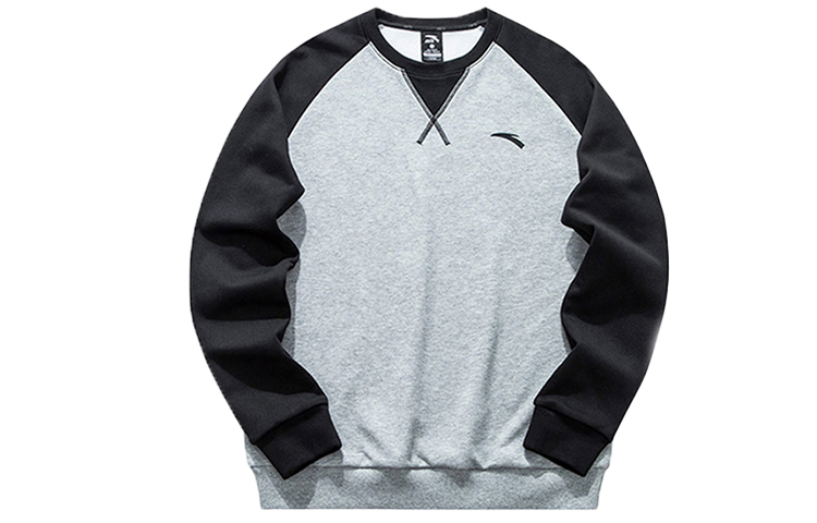 Anta Colorblock Crewneck Sweatshirt Long Sleeve Unisex Grey 952047735-1