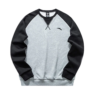 Anta Colorblock Crewneck Sweatshirt Long Sleeve Unisex Grey 952047735-1