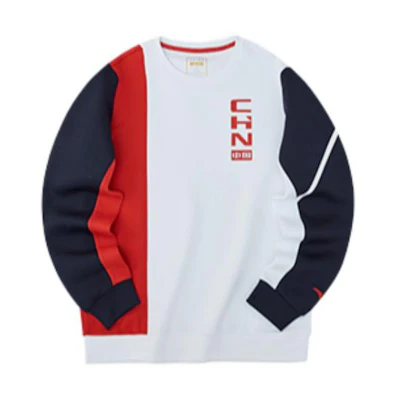 Anta Colorblock Letter Print Drawstring Hoodie Blue () 152237708-5