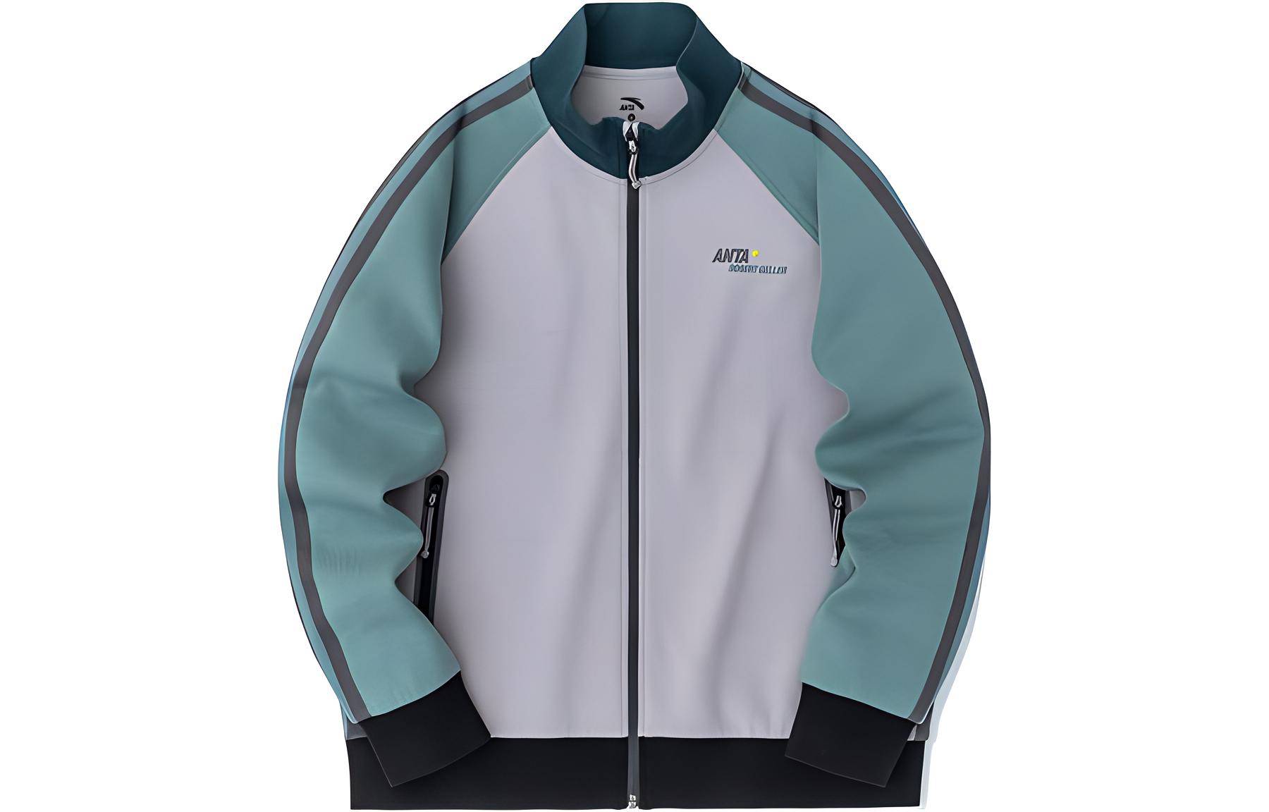 Anta Colorblock Letter Zip Jacket - Magic Carpet Gray 152317746-2