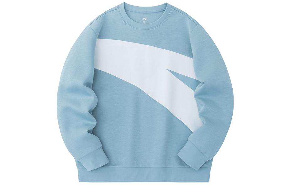 Anta Colorblock Logo Crewneck Sweatshirt Unisex Light Blue - Lifestyle Series 952348713-3
