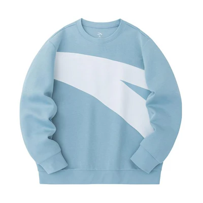 Anta Colorblock Logo Crewneck Sweatshirt Unisex Light Blue - Lifestyle Series 952348713-3