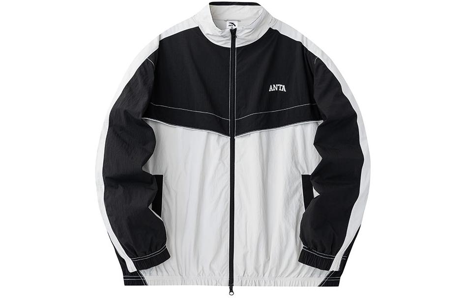 Anta Colorblock Stand Collar Zip Jacket - Black/Pink & Gray 952418602-2