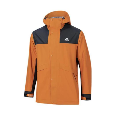 Anta Colorblock Waterproof Hooded Jacket Amber Yellow Unisex Windproof Breathable 952317601-3