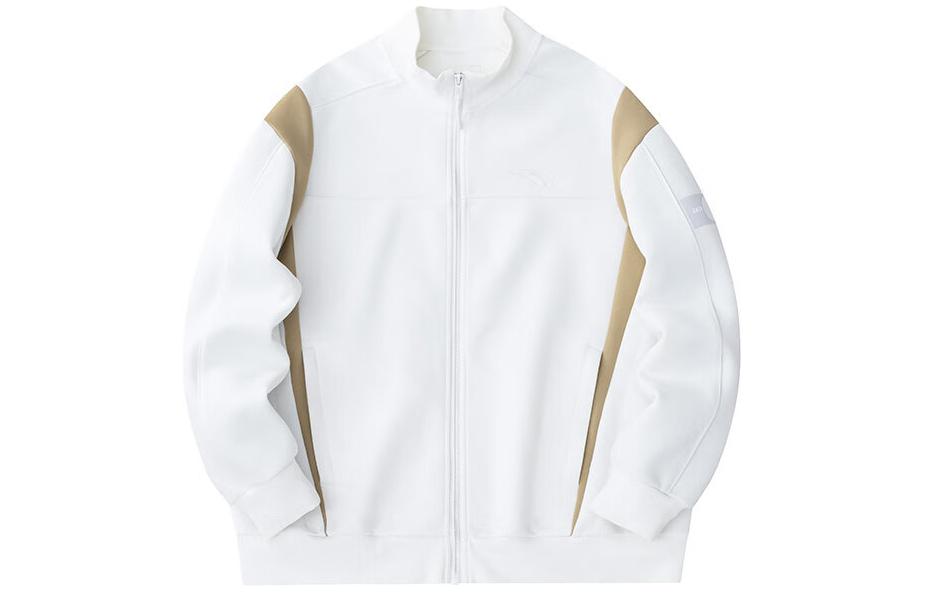 Anta Colorblock Zip-Up Sports Jacket Cream White 152418753-1