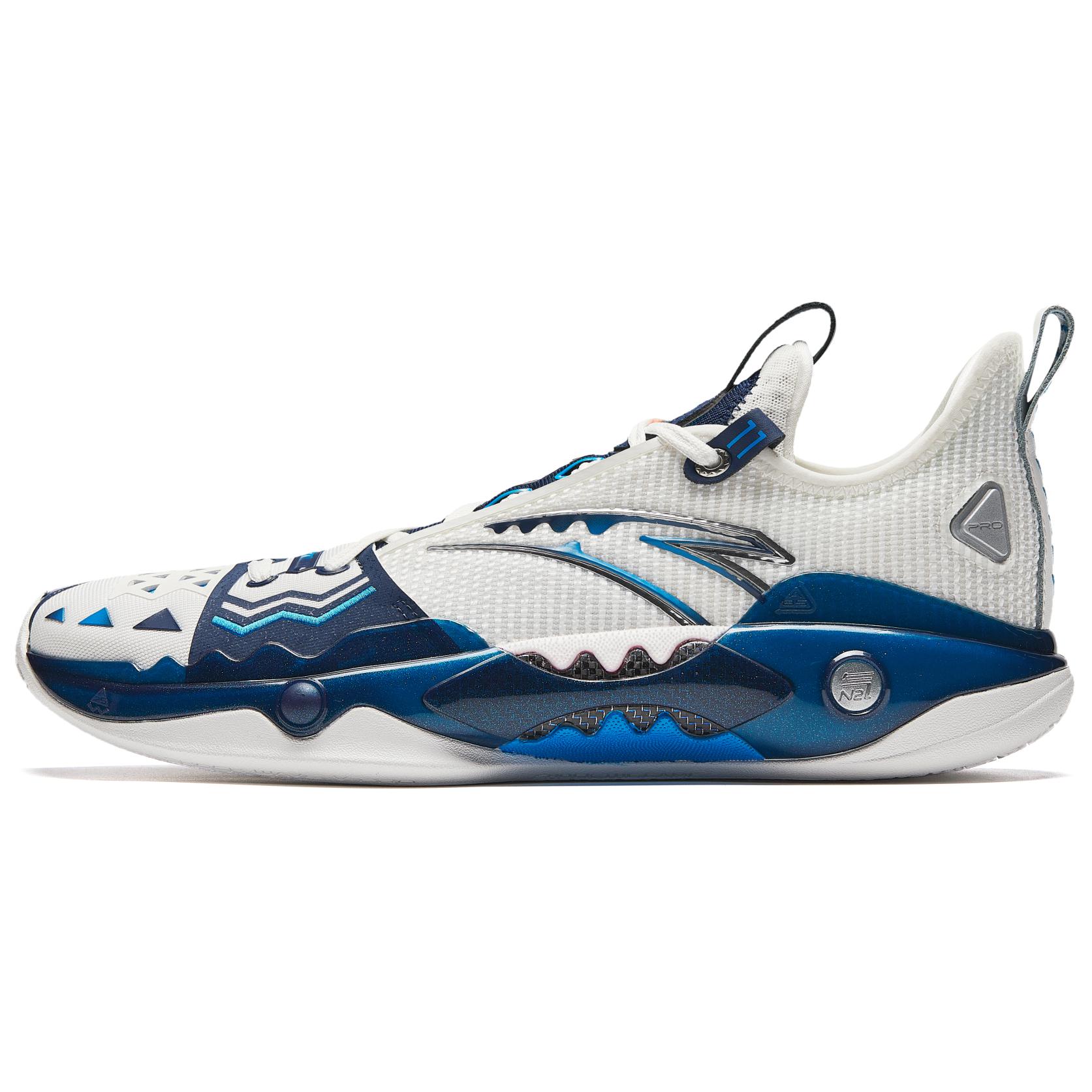 Anta Crazy Tide 5 Pro Dallas Irving Low Basketball Shoes White Blue 112421111S-5
