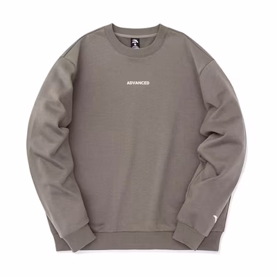 Anta Crewneck Letter Print Fleece Sweatshirt Unisex Chiffon Brown 172231760R-4