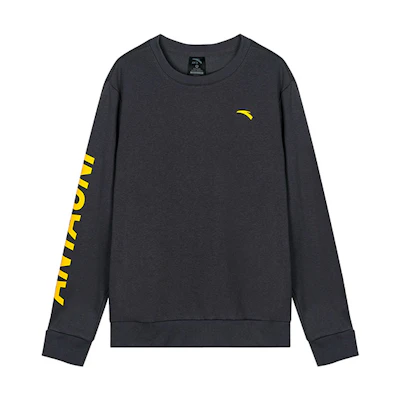 Anta Crewneck Logo Sweatshirt Castle Gray - Lifestyle Series 952358702-4