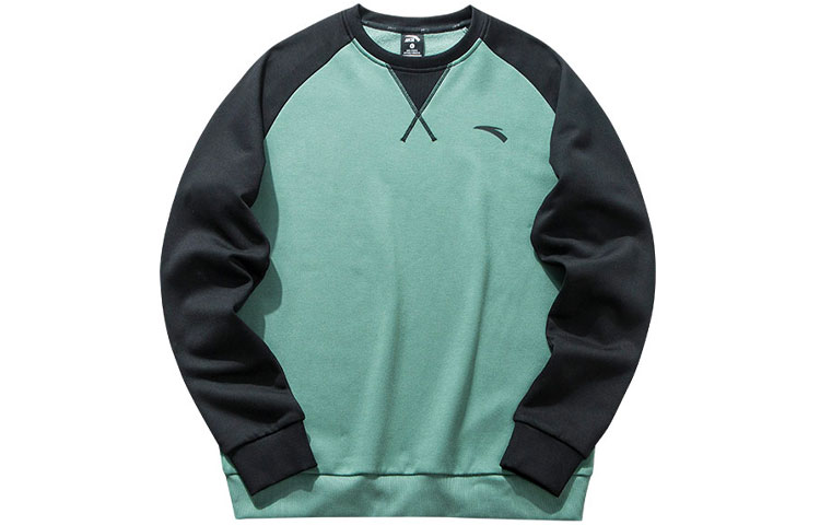 Anta Crewneck Long Sleeve Fleece Sweatshirt Green - Unisex Casual Sportswear 952047735-4