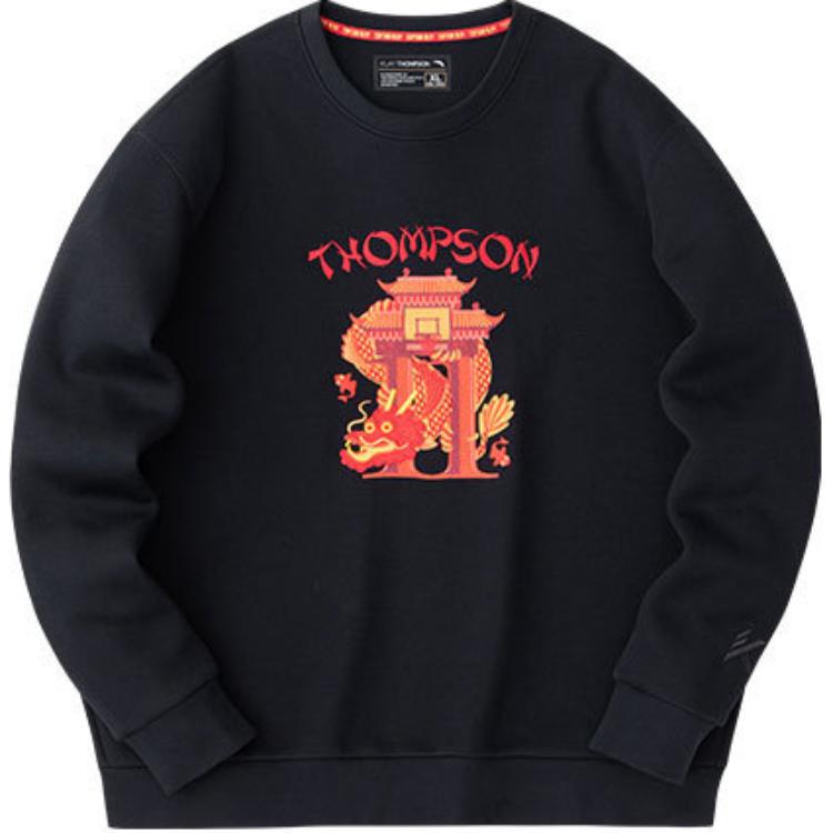 Anta Crewneck Pullover Casual Sports Sweatshirt Black/Red () 152411758-5