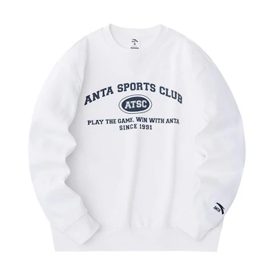 Anta Crewneck Pullover Fleece Sweatshirt Beige - Lifestyle Series 152348705-1