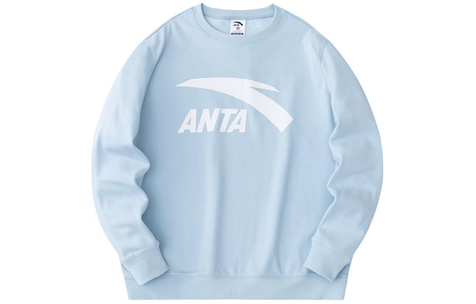 Anta Crewneck Pullover Fleece Sweatshirt Light Blue Unisex 972348712-8