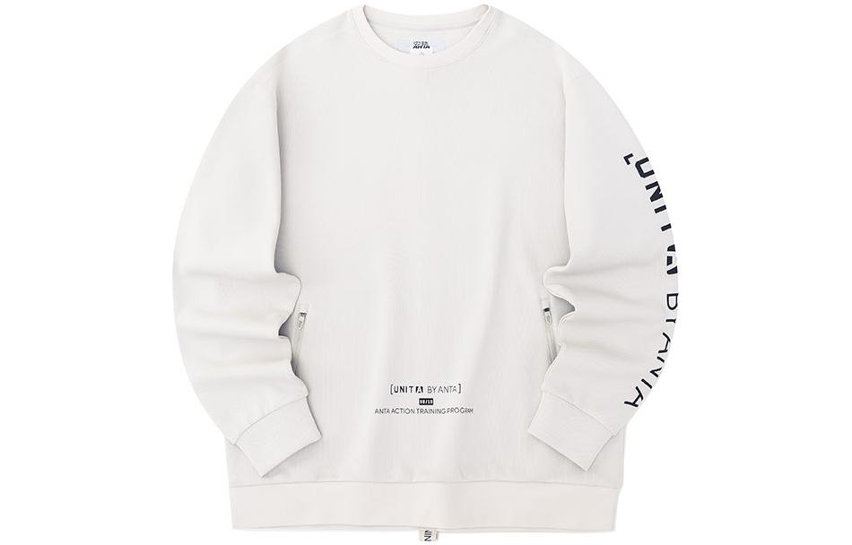 Anta Crewneck Pullover Loose Sweatshirt Sand Gray 152237729-1