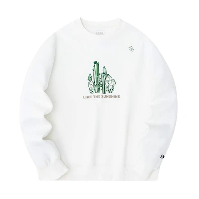 Anta Crewneck Pullover Sweatshirt Unisex Ivory White - Lifestyle Series 172428701-2