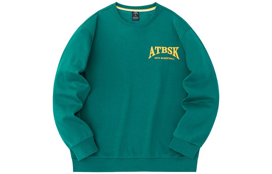 Anta Crewneck Sweatshirt with Letter Print in Forest Green 952331703-2