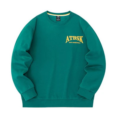 Anta Crewneck Sweatshirt with Letter Print in Forest Green 952331703-2