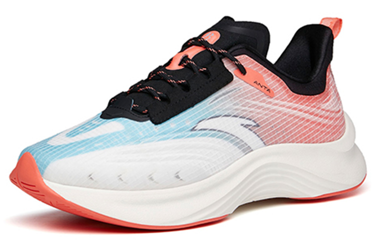 Lookbook 安踏Edge防滑耐磨低幫跑步鞋白藍橙