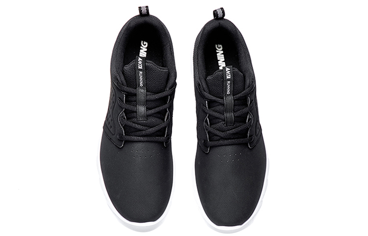 Shop Anta Fashion Simple Running Shoe 'Black and White' 91745522-8