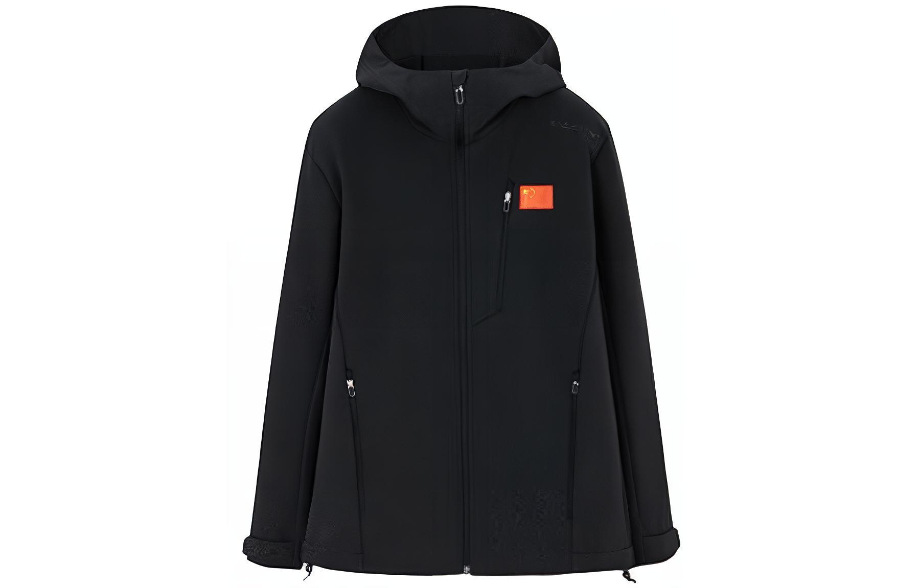 Anta Flag Print Loose Fit Hoodie Jacket Night Sea Black 152310623-3