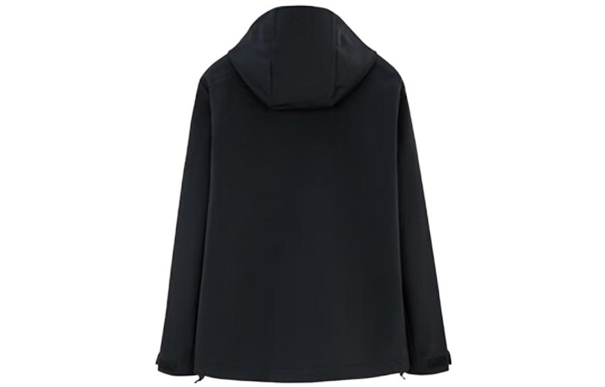 Lookbook 安踏國旗印花寬鬆連帽外套 夜海黑色 152310623-3