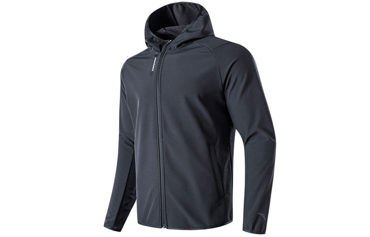 Anta Fleece-Lined Casual Hooded Jacket - Black 95748615-2