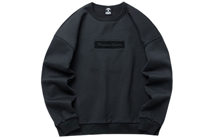 Anta Fleece Colorblock Logo Crewneck Sweatshirt Winter Couple Black 152141701R-3