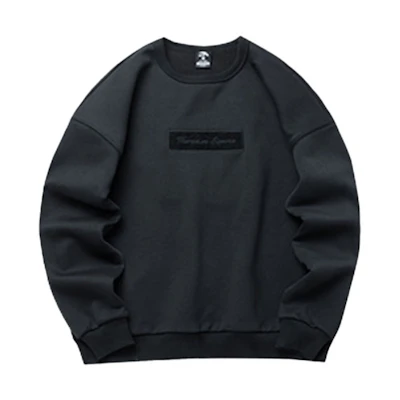 Anta Fleece Colorblock Logo Crewneck Sweatshirt Winter Couple Black 152141701R-3