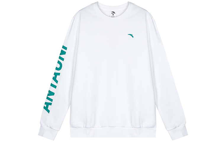 Anta Fleece Pullover Sweatshirt Casual Logo Print Crewneck Long Sleeve 952418720-3