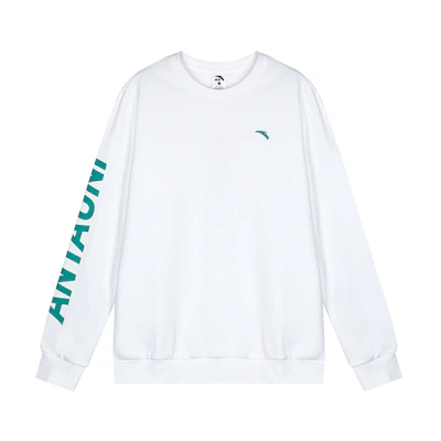 Anta Fleece Pullover Sweatshirt Casual Logo Print Crewneck Long Sleeve 952418720-3
