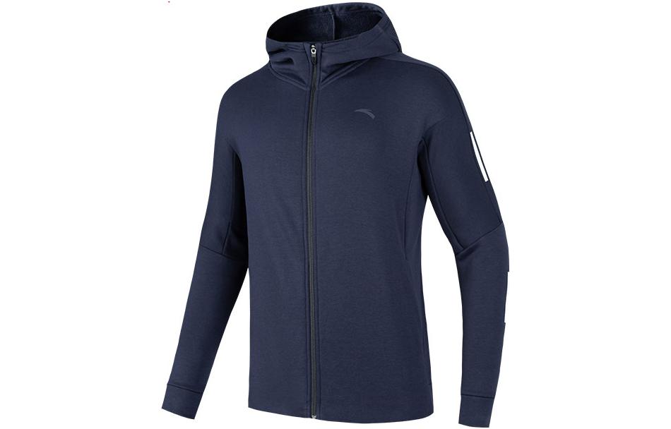 Anta Fleece Training Hoodie with Logo in Midnight Blue 952237737-3
