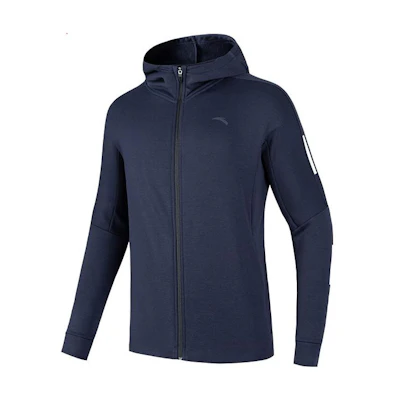 Anta Fleece Training Hoodie with Logo in Midnight Blue 952237737-3