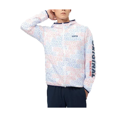 Anta Full-Print Casual Sports Hoodie Jacket Magnolia White 152028611-1