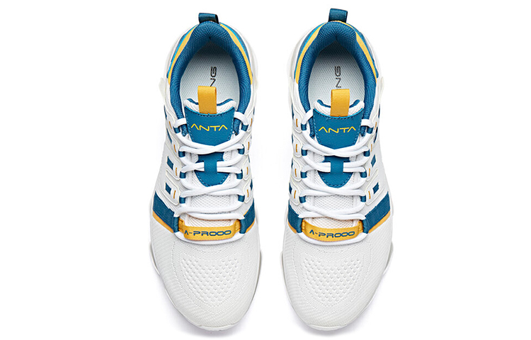 Lookbook Anta Volledige Demping Hardloopschoen Lichtgewicht ''Wit Blauw Geel'' 912015505-1
