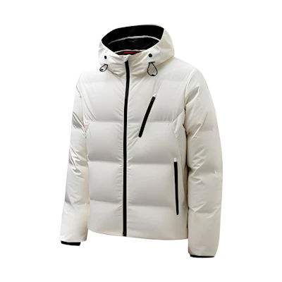 Anta FW22 White Logo Printed Zipper Down Jacket 152240908-1