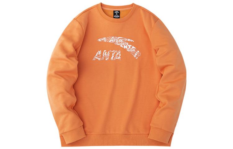 Anta FW22 Big Logo Fleece Crewneck Sweatshirt Orange 952248705-3