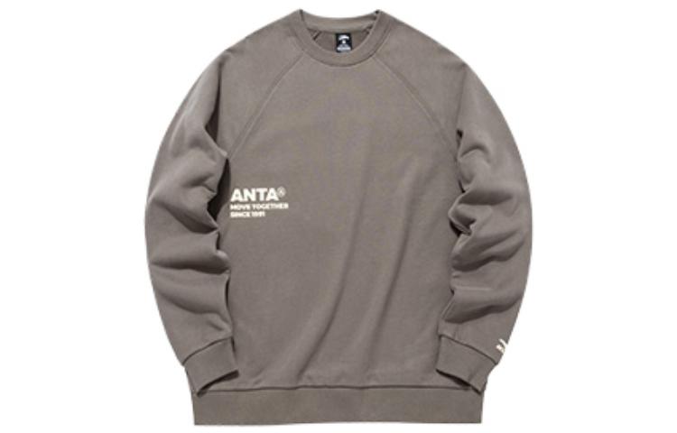 Anta FW22 Brown Cotton Long-Sleeve Casual Loose-Fit Sweatshirt 952148721-3