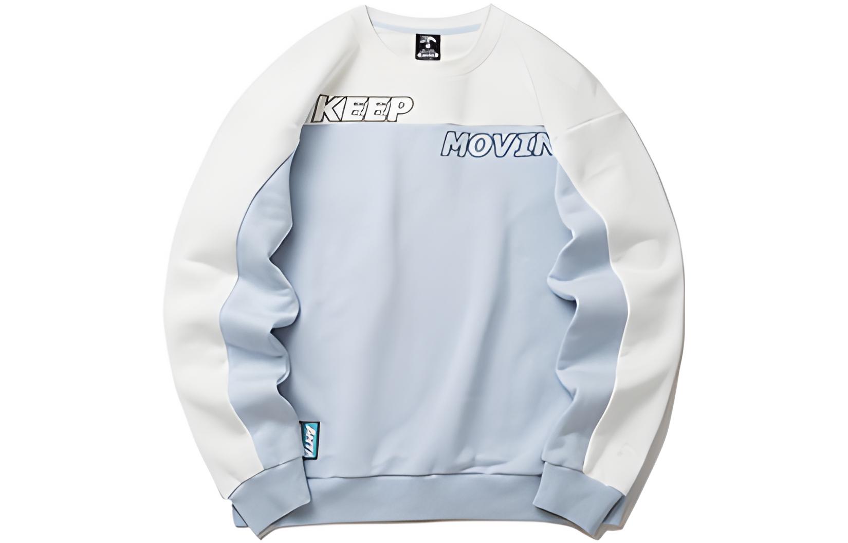 Anta FW22 Colorblock Letter Print Crewneck Sweatshirt Unisex Blue 952148709-1