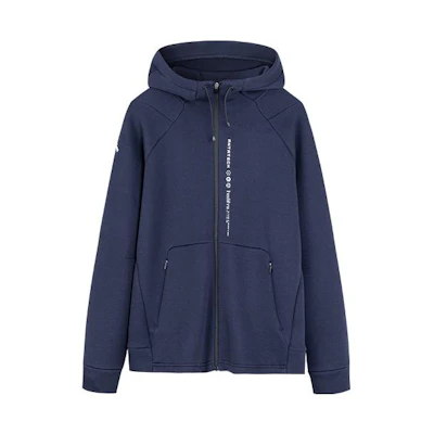 Anta FW22 Letter Print Zip Jacket Long Sleeve Sweatshirt Navy Blue (Men) 952237711-5