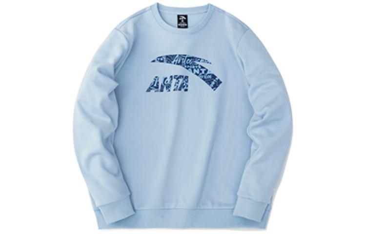 Anta FW22 Logo Crewneck Fleece Sweatshirt Sky Blue 952248705-1
