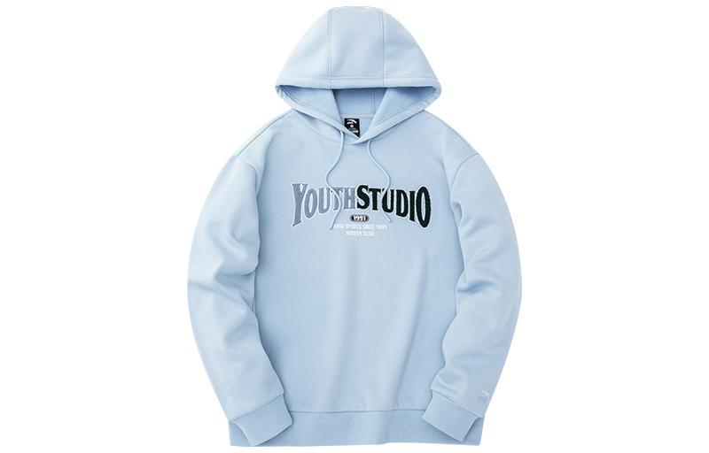 Anta FW22 Logo Print Fleece Hoodie Unisex Sky Blue 952248702-2