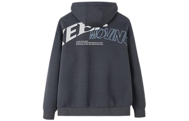 Anta FW22 Logo Print Half-Zip Pullover Sweatshirt Unisex Grey 152238701-1