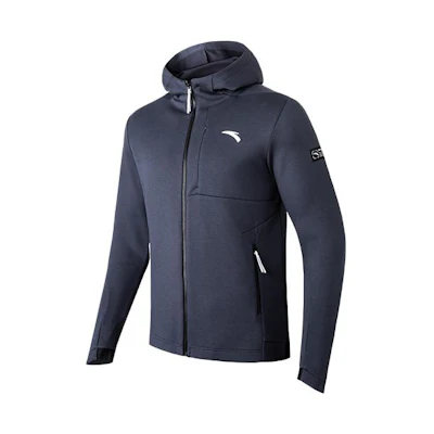 Anta Geometric Logo Zip-Up Hoodie Jacket - Gray 952217705-2