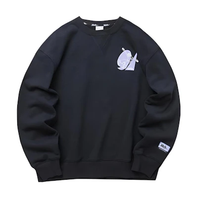 Anta Geometric Pattern Graphic Unisex Pullover Sweatshirt Black 172218701R-2