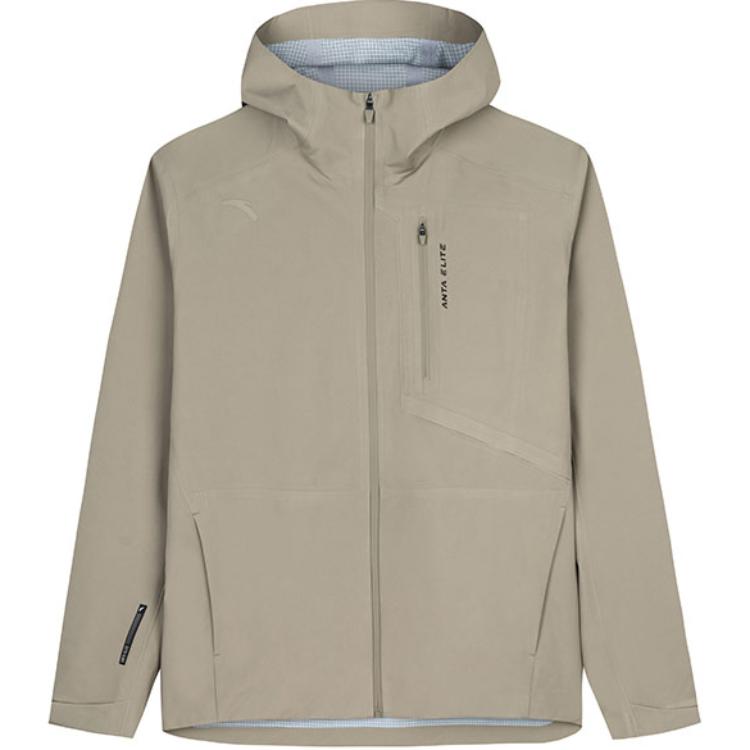Anta Glacier Grey Hooded Training Jacket - Breathable for Hiking 952437604-5