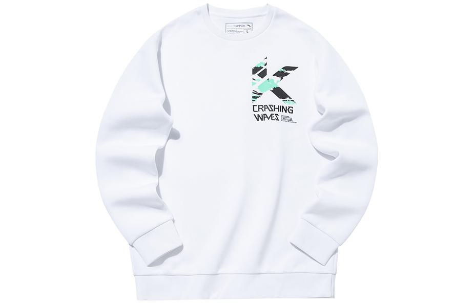 Anta Graphic Letter Print Crewneck Sweatshirt Pure White 152141710-1