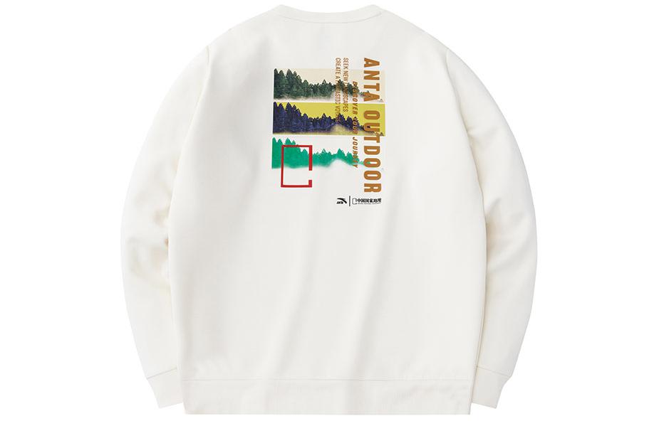 Anta Graphic Print Crewneck Pullover Sweatshirt - Off-White 152416706-1