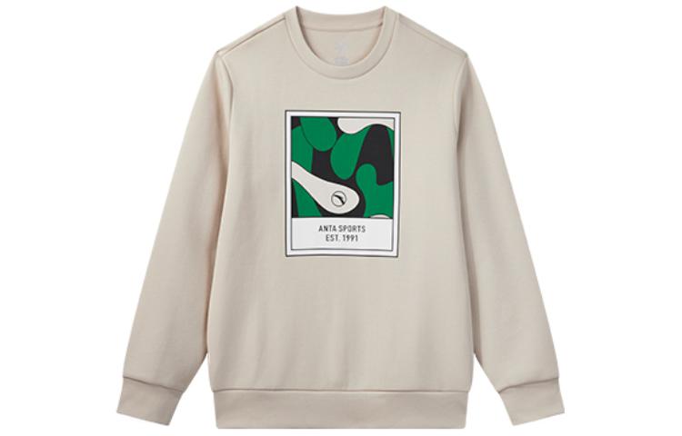 Anta Graphic Print Pullover Crewneck Sweatshirt Grey - Lifestyle Series 95948704-3