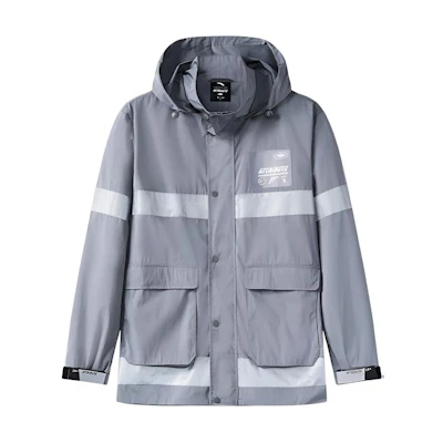 Anta Graphic Print Zipper Hoodie Jacket - Gray 95938610-1