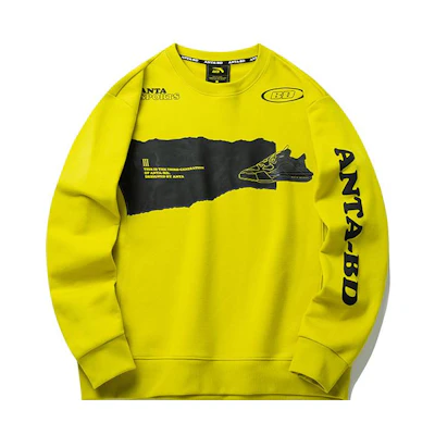 Anta Graphic Printed Crewneck Pullover Sweatshirt Yellow () 152218728-3